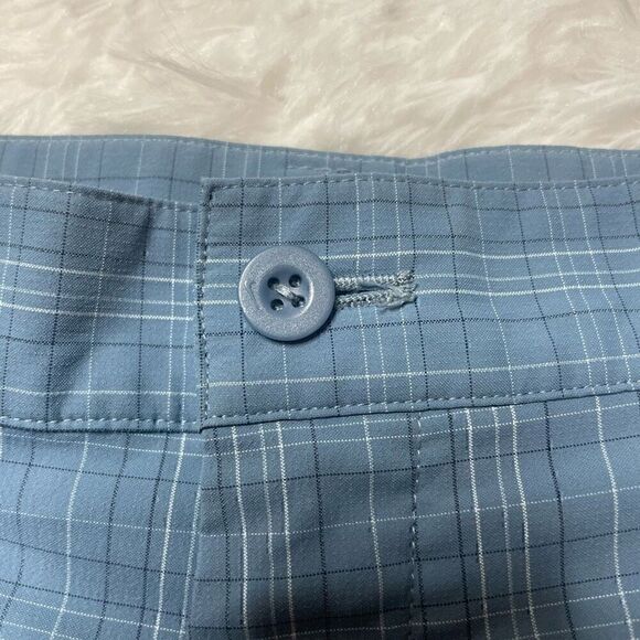 Nike Golf Shorts Mens 34 Blue Plaid Dri Fit Performance Tech Stretch Core - Picture 2 of 13